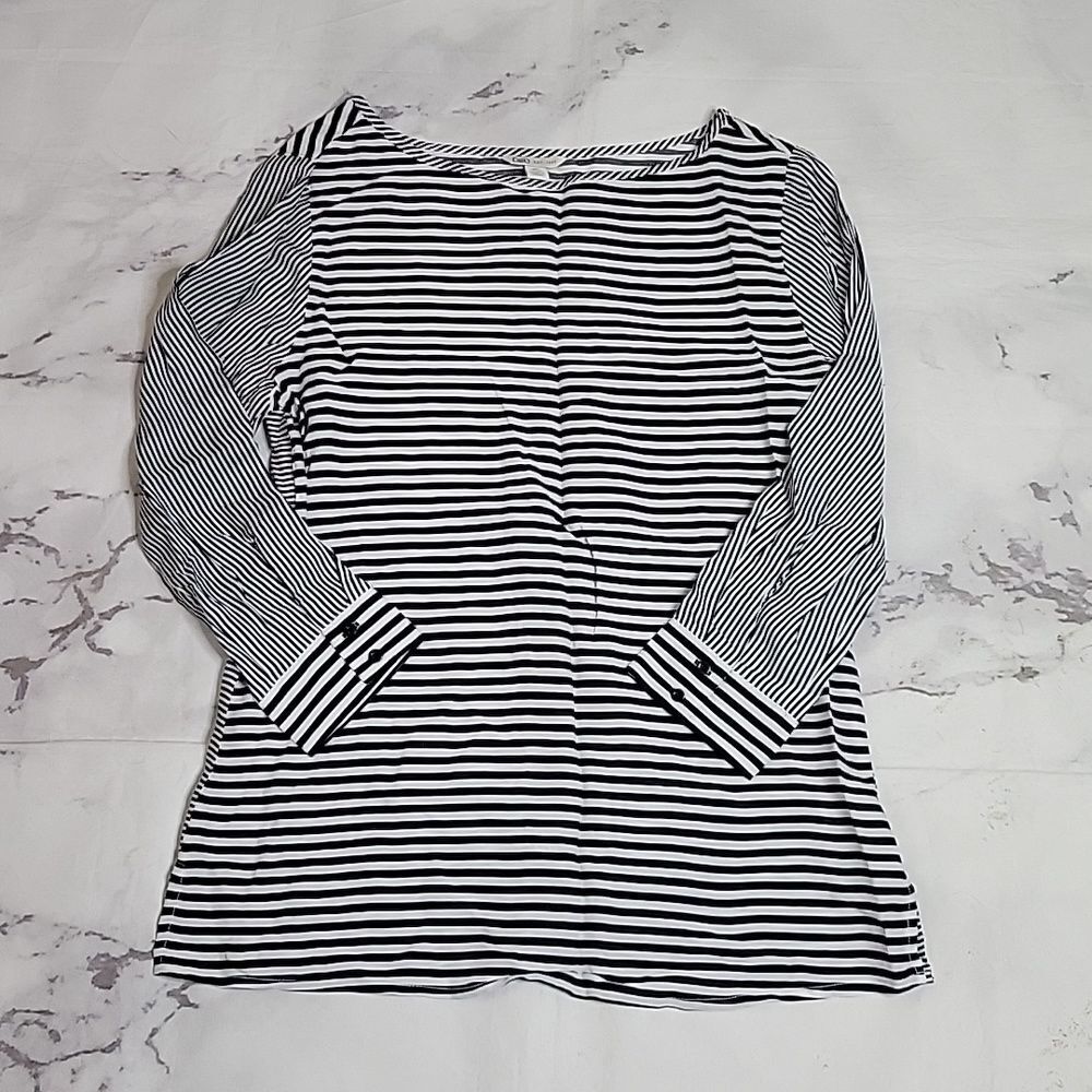 Cato Black/White Striped Blouse